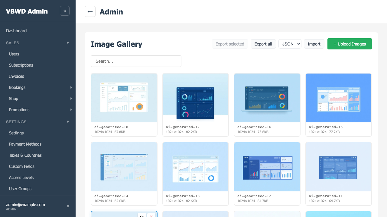 The AI-generated images in the global Image Gallery.