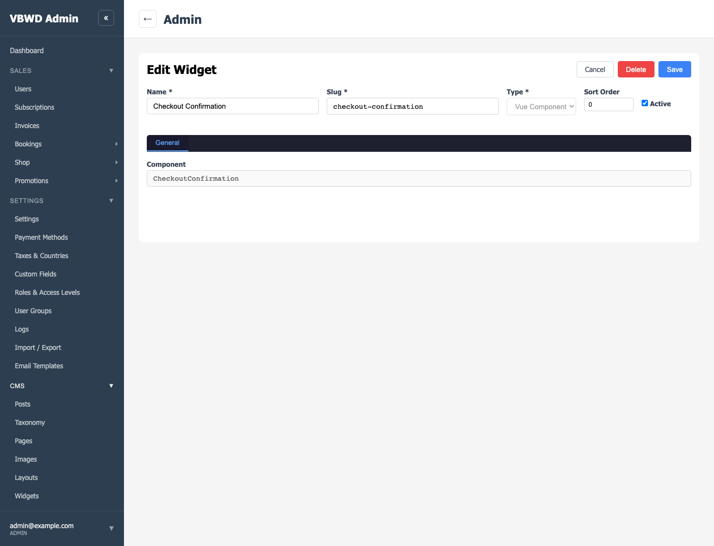 The widget editor.